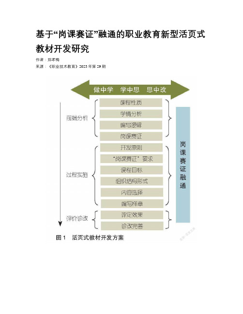 基于“岗课赛证”融通的职业教育新型活页式教材开发研究