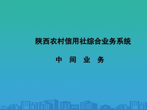 陕西农村信用社综合业务系统之中间业务(ppt 16页)