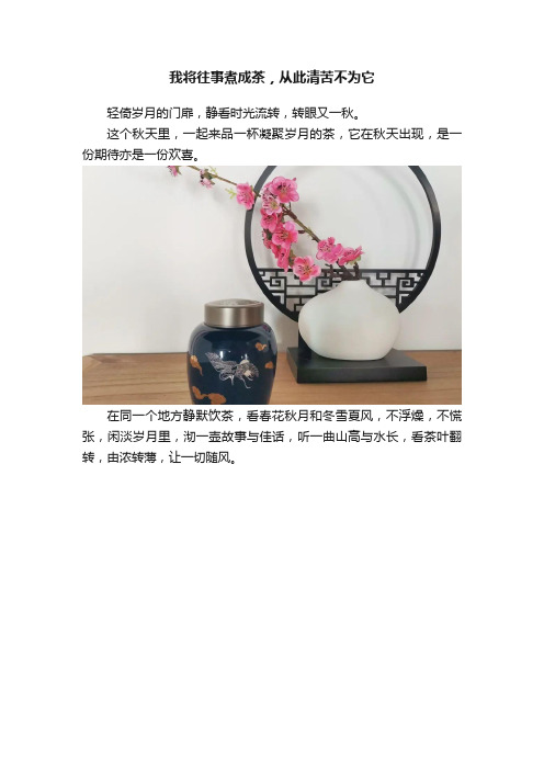 我将往事煮成茶，从此清苦不为它