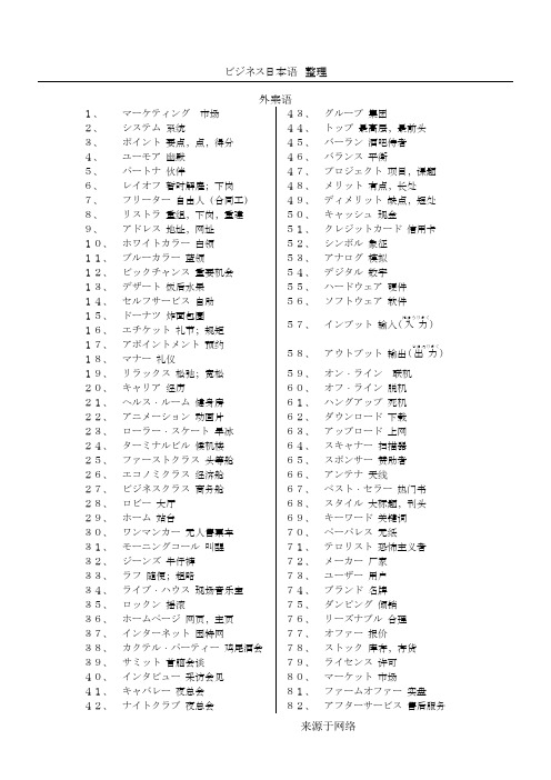 新版商务谈判日语+重要单词、句子整理