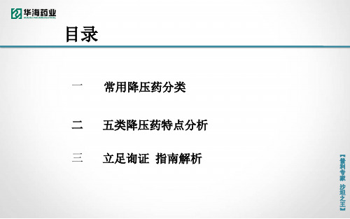 类降压药汇总 ppt课件共89页