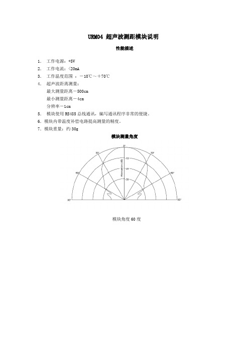 URM04超声波测距模块