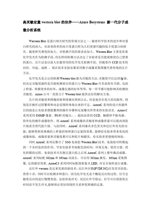 高灵敏定量western blot的伙伴——Azure Bosystems 新一代分子成像分析系统