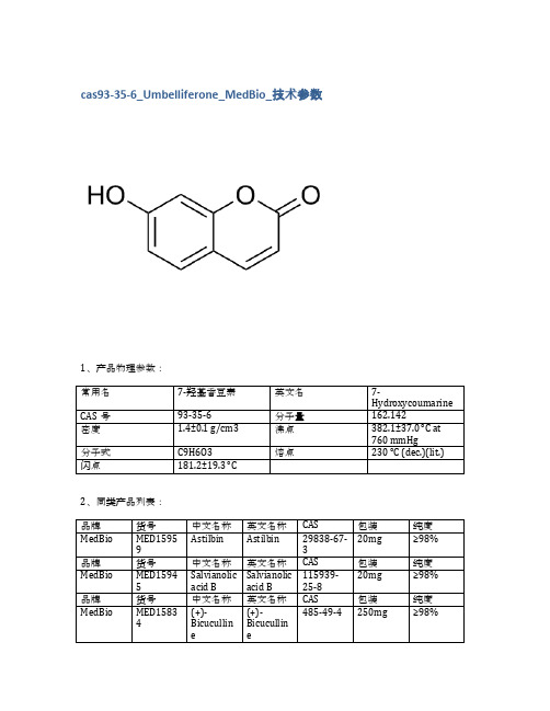 cas93-35-6_Umbelliferone_MedBio_技术参数