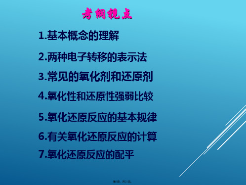 17届高考化学(人教版)总复习氧化还原反应讲义(授课)课件