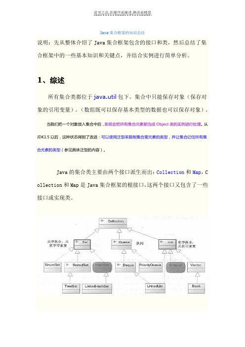 Java集合框架的知识总结