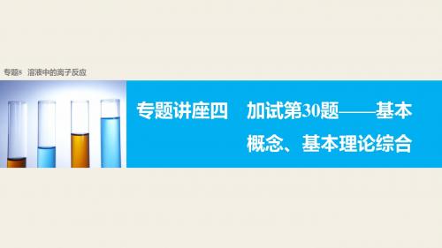 【新步步高】2018版浙江省高考化学《选考总复习》(课件)专题8 溶液中的离子反应 专题讲座四