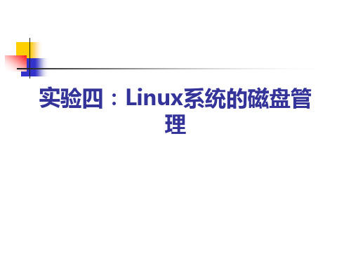 实验四Linux系统的磁盘管理..