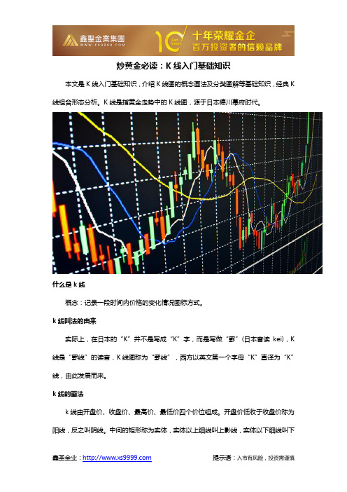 炒黄金必读：K线入门基础知识