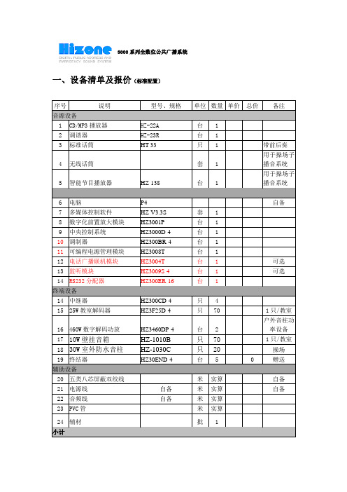 学校数字公共广播系统配置