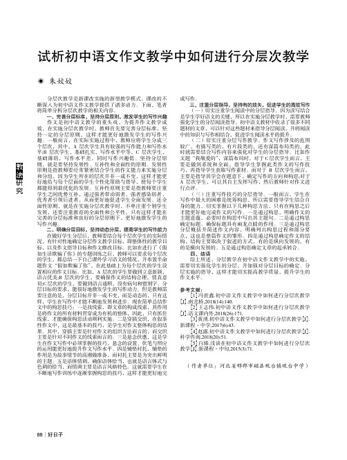 试析初中语文作文教学中如何进行分层次教学