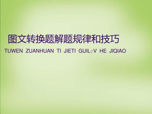 辽宁省大连市第二十四中学高考语文《图文转换题解题规律和技巧》.