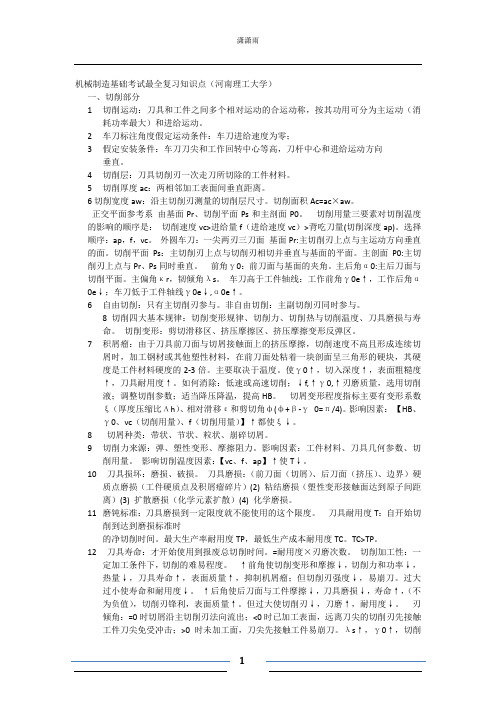 河南理工大学  机械制造基础重点