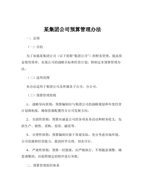 某集团公司预算管理办法