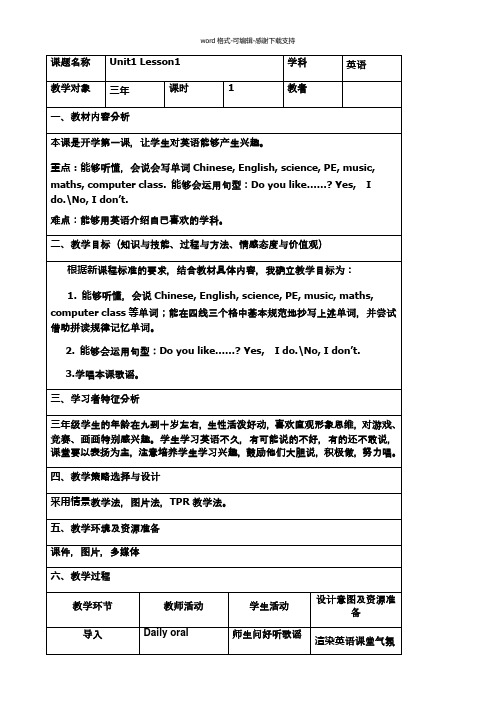 Unit1-School-Subjects教案