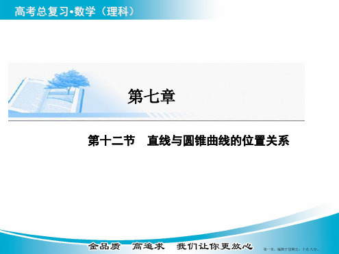 2015届高考数学基础知识总复习精讲课件:第7章 第12节 直线与圆锥曲线的位置关系