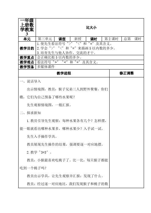 一年级上册数学教案3. 15的认识和加减法 比大小 人教新课标