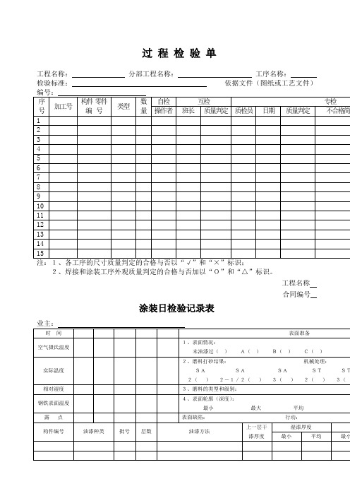 钢结构施工管理规定表表格格式