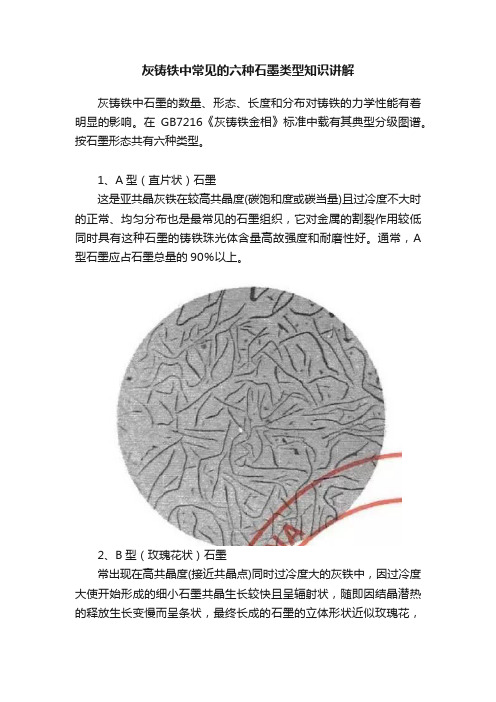 灰铸铁中常见的六种石墨类型知识讲解