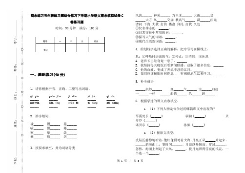 期末练习五年级练习题综合练习下学期小学语文期末模拟试卷C卷练习题