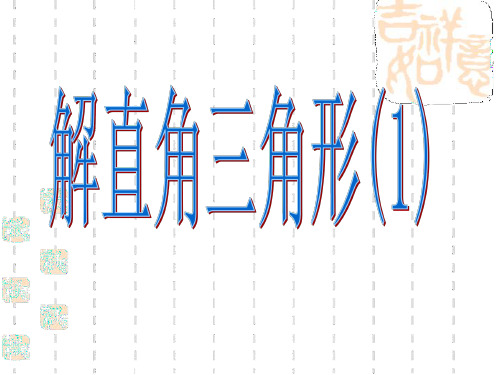 解直角三角形(1)[下学期]--华师大版--202004