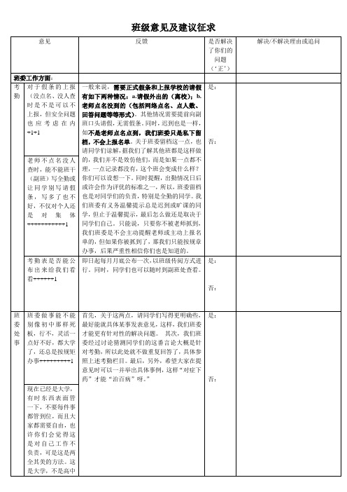 班级意见及建议征求(完成)