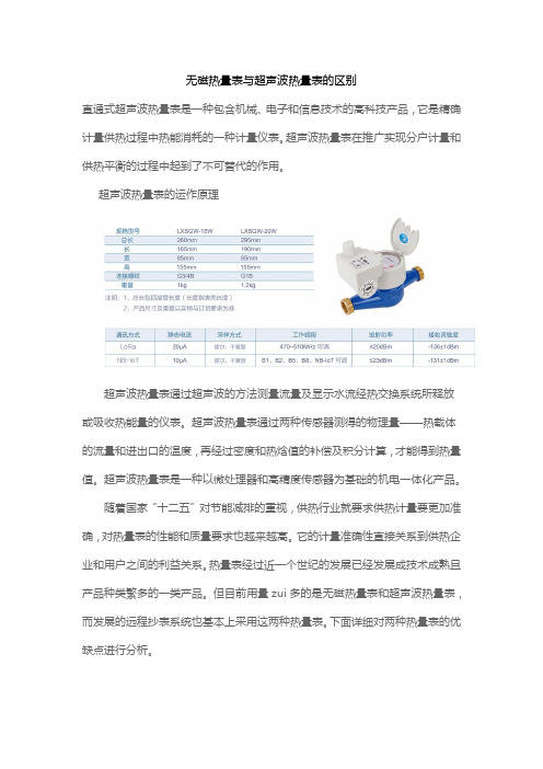 无磁热量表与超声波热量表的区别