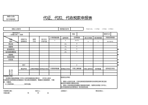 代征、代扣、代收税款申报表