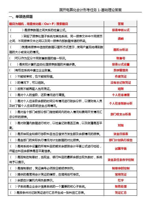 国开电算化会计形考任务1-基础理论答案