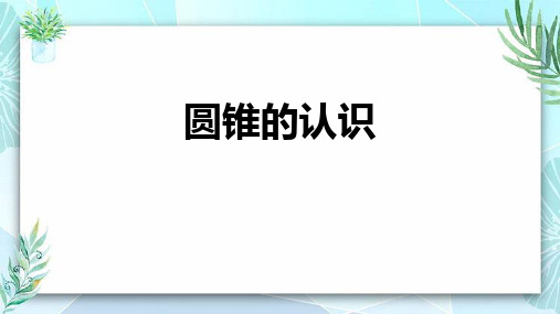 《圆锥的认识》圆柱与圆锥PPT精品课件