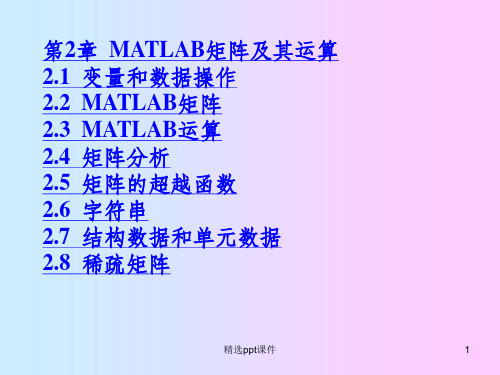 第2章  MATLAB赋值、矩阵及其运算