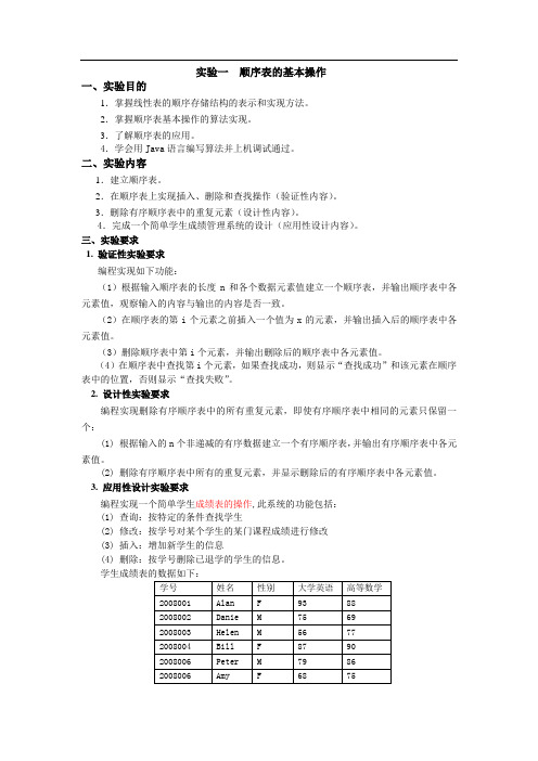 实验一顺序表的基本操作