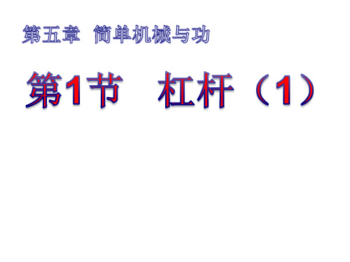 浙教版九年级上册科学第三章《杠杆》