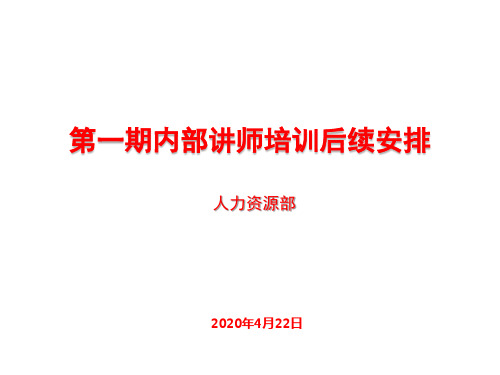 企业内部讲师培养方案(TTT培训后)