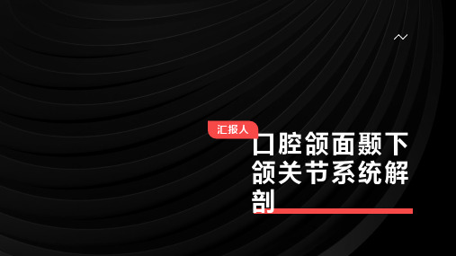 口腔颌面颞下颌关节系统解剖