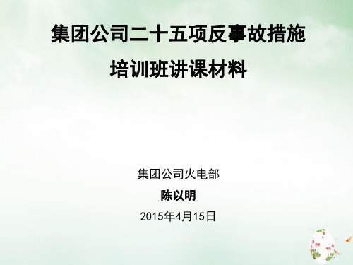 某集团公司二十五项反事故措施培训讲义(PPT52页)