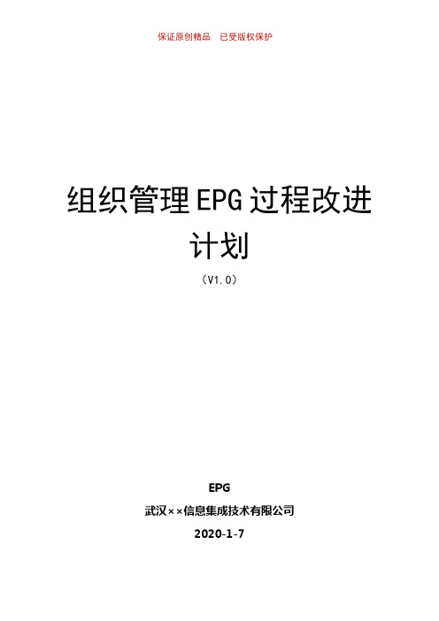 组织管理EPG过程改进计划