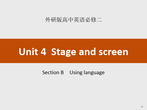 外研版高中英语必修二《Stage and screen》SectionB 说课复习教学