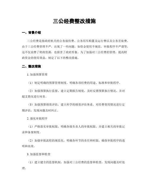 三公经费整改措施