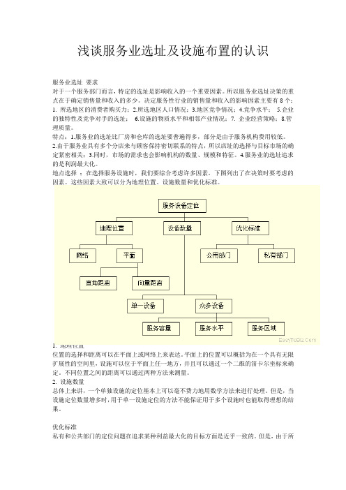 服务设施选址及布置