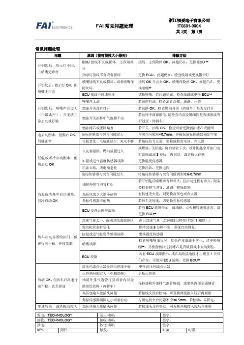 摩托车电喷常见问题处理