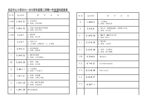 体育教学进度表