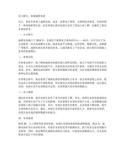 参观成联电商的实习报告