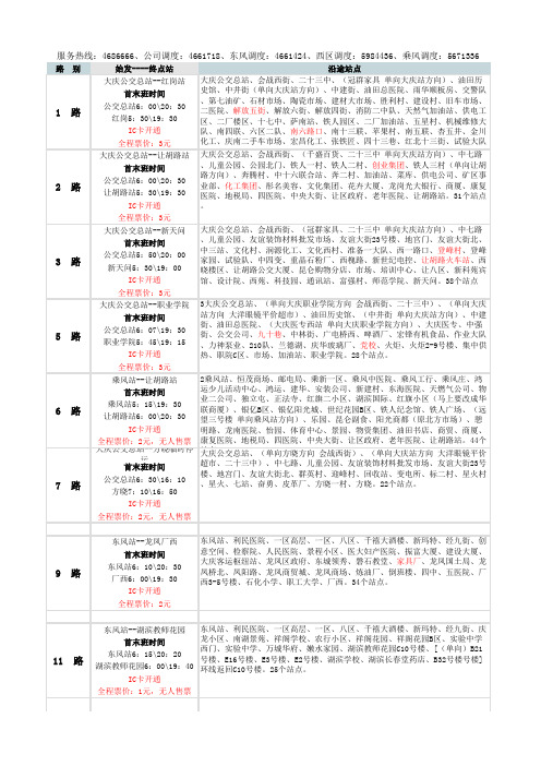 大庆公交线路