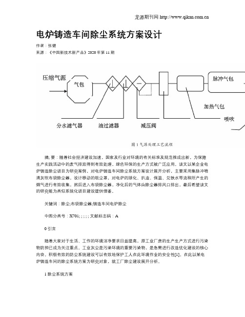 电炉铸造车间除尘系统方案设计