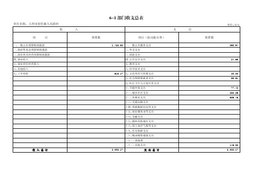 6-1部门收支总表