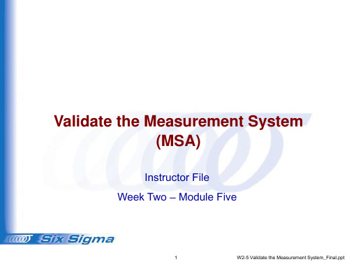 (全英文版)六西格玛6个sigma黑带系列十：Validate the Measurement System(附有案例及源数据)