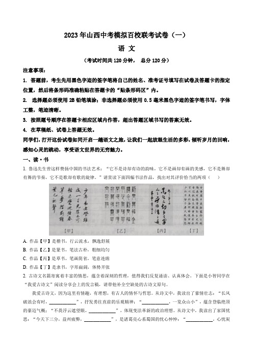 2023年山西省大同市中考一模语文试题(含答案与解析)