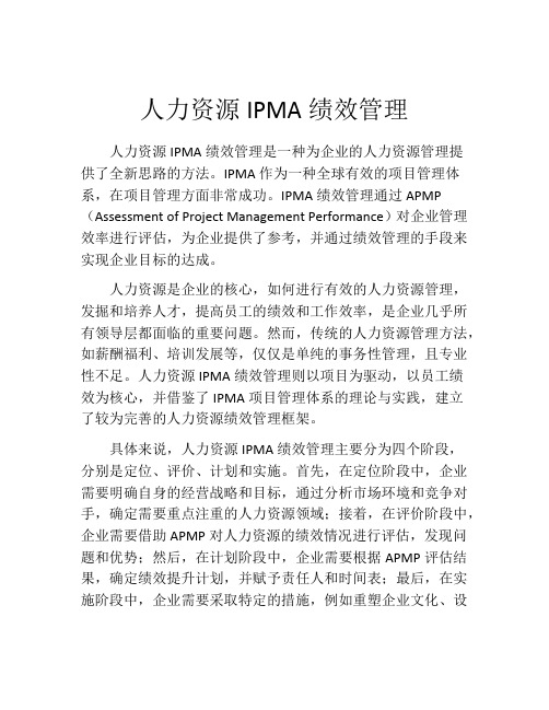 人力资源IPMA绩效管理