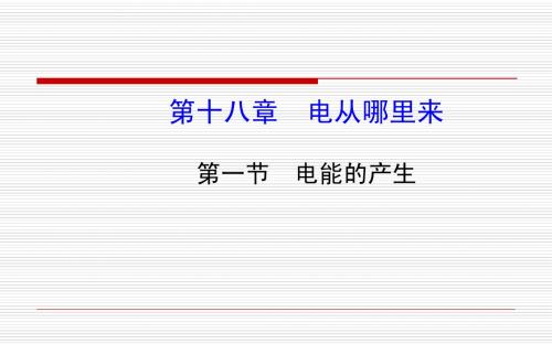 物理课件：沪科版九年级全册第十八章+第一节电能的产生(共35张PPT)